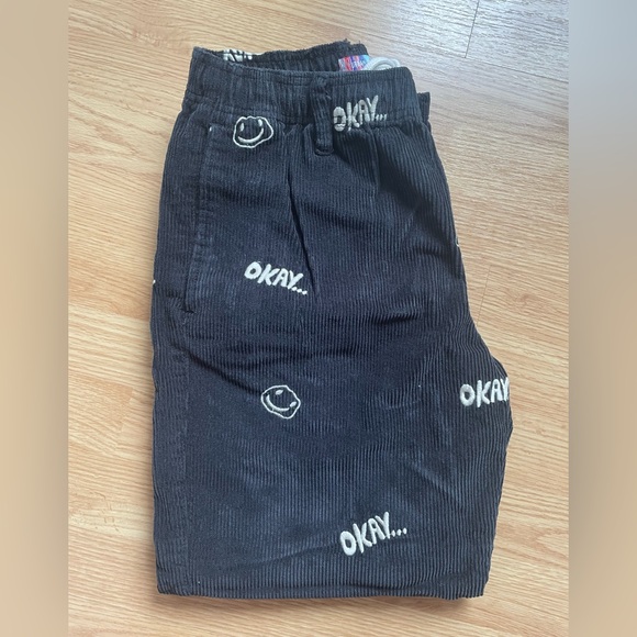 Urban Outfitters Corduroy Style Pants Okay Smiley Face - Picture 2 of 6